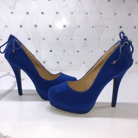 Wild Rose Cobalt Blue Stiletto Heels - Picture 2 of 6